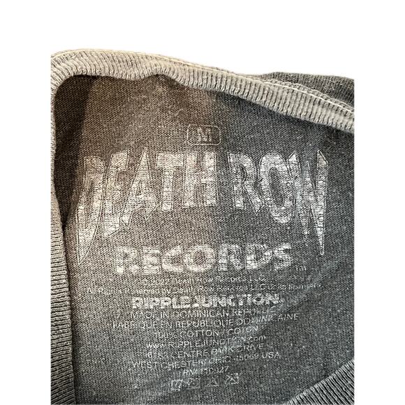 Death Row Records Gray Black T-Shirt Mens M - Picture 3 of 3